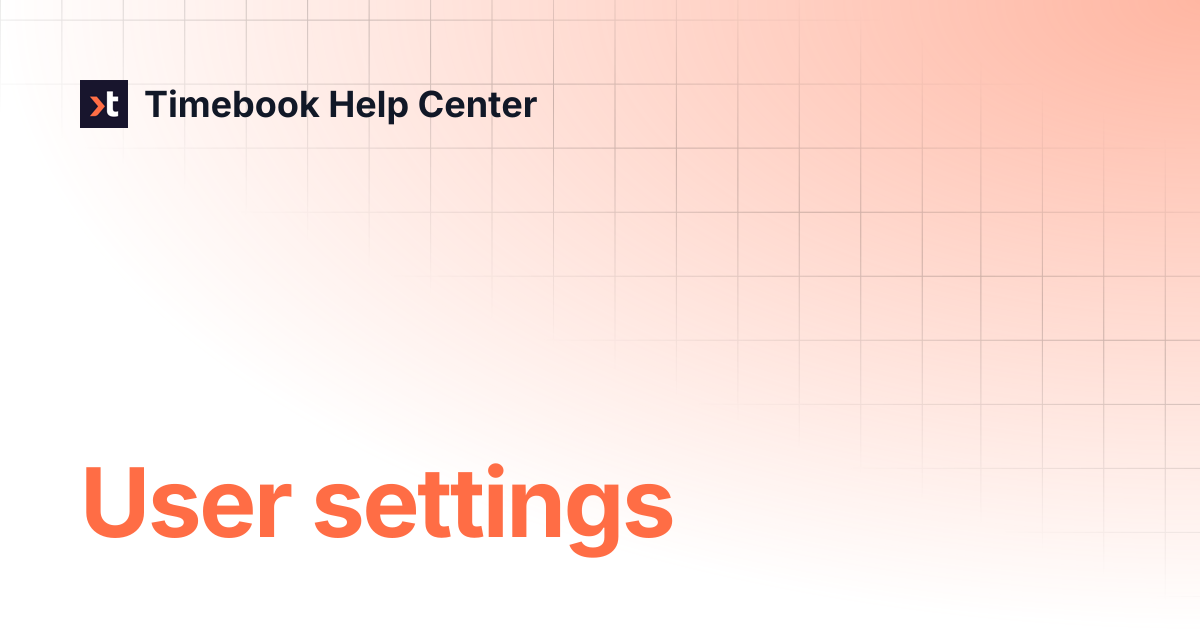 Profile settings | Timebook Help Center